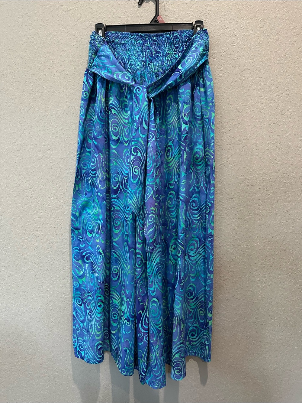 Tropical Vibrations Wide Leg Palooza Pants Sz XL Purple Blue Green Rayon